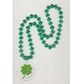 Clover Mardi Gras Beads with Round Light-Up Disk